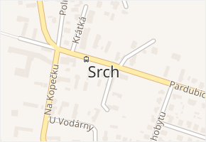 Srch v obci Srch - mapa části obce