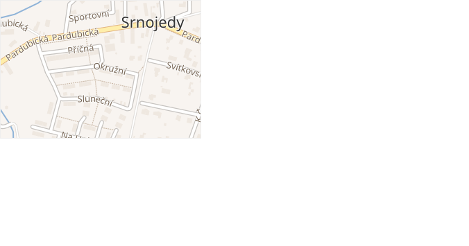 Okružní v obci Srnojedy - mapa ulice