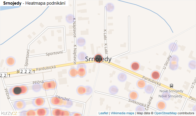 Mapa Srnojedy - Firmy v části obce.
