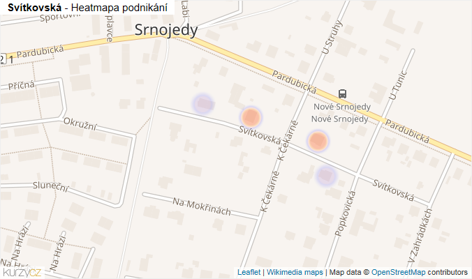 Mapa Svítkovská - Firmy v ulici.