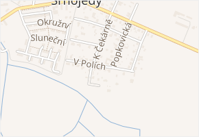 V Polích v obci Srnojedy - mapa ulice