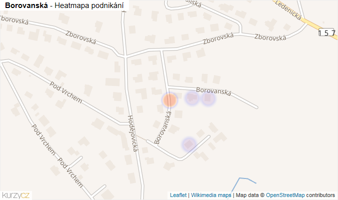 Mapa Borovanská - Firmy v ulici.
