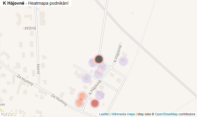 Mapa K Hájovně - Firmy v ulici.