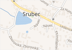Náves v obci Srubec - mapa ulice