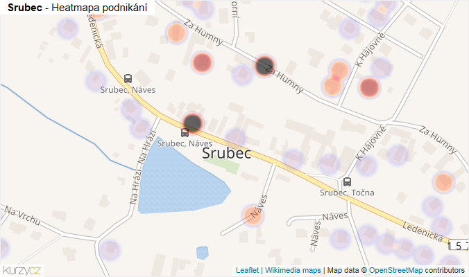 Mapa Srubec - Firmy v části obce.