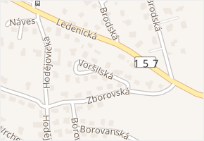 Voršilská v obci Srubec - mapa ulice