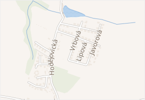 Vrbová v obci Srubec - mapa ulice