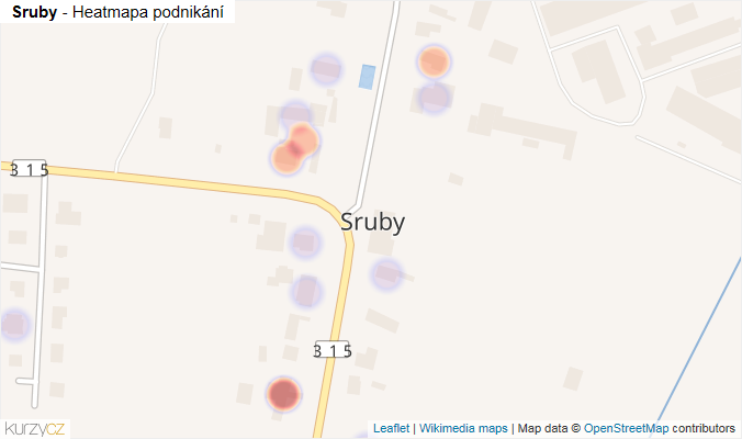 Mapa Sruby - Firmy v části obce.