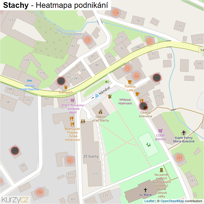 Mapa Stachy - Firmy v obci.