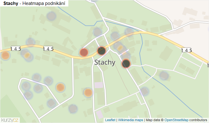 Mapa Stachy - Firmy v části obce.