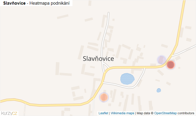 Mapa Slavňovice - Firmy v části obce.