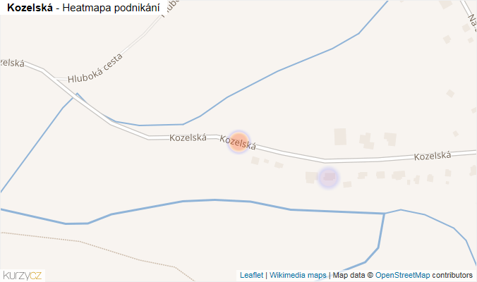 Mapa Kozelská - Firmy v ulici.
