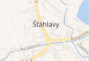 Náves republiky v obci Šťáhlavy - mapa ulice