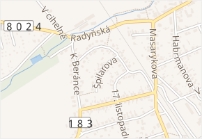 Špilarova v obci Šťáhlavy - mapa ulice