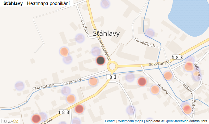 Mapa Šťáhlavy - Firmy v části obce.