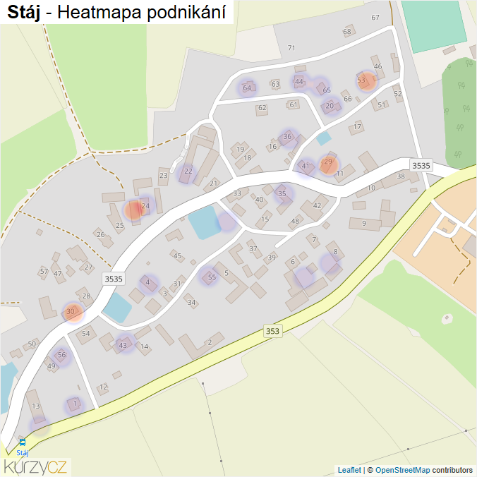 Mapa Stáj - Firmy v části obce.