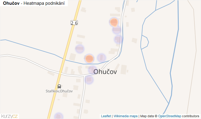 Mapa Ohučov - Firmy v části obce.