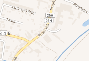 Plzeňská v obci Staňkov - mapa ulice