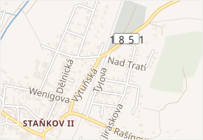 Tylova v obci Staňkov - mapa ulice