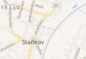 U pošty v obci Staňkov - mapa ulice