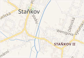 U Radbuzy v obci Staňkov - mapa ulice