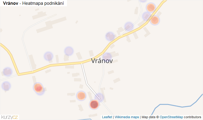 Mapa Vránov - Firmy v části obce.