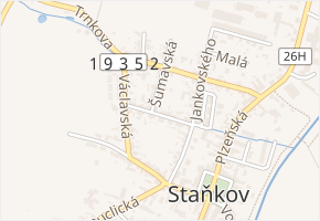 Žižkova v obci Staňkov - mapa ulice