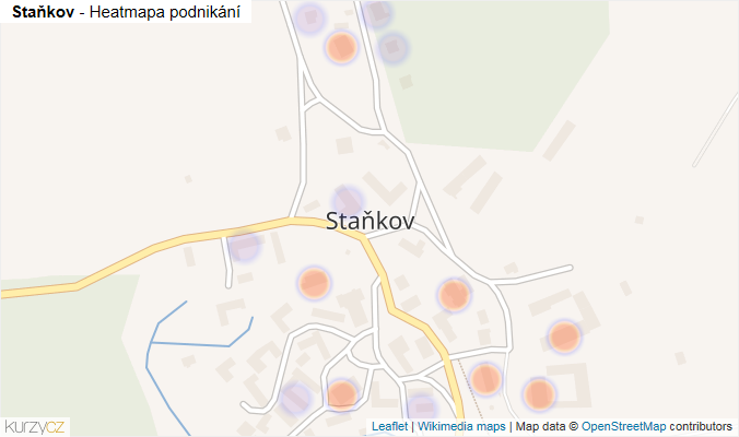 Mapa Staňkov - Firmy v části obce.