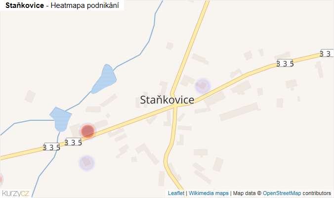 Mapa Staňkovice - Firmy v části obce.