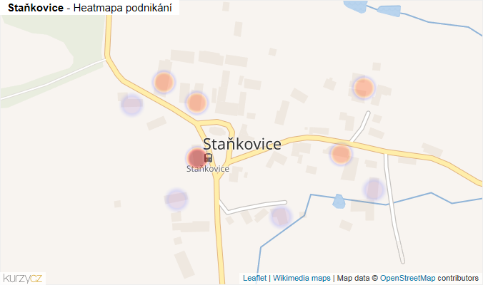Mapa Staňkovice - Firmy v části obce.
