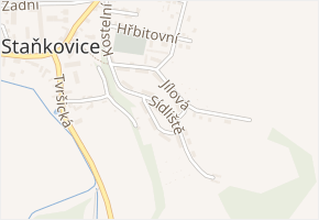 Sídliště v obci Staňkovice - mapa ulice