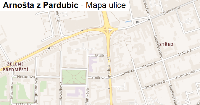 Tvršická v obci Staňkovice - mapa ulice