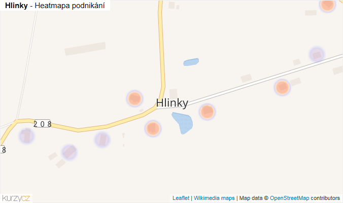 Mapa Hlinky - Firmy v části obce.