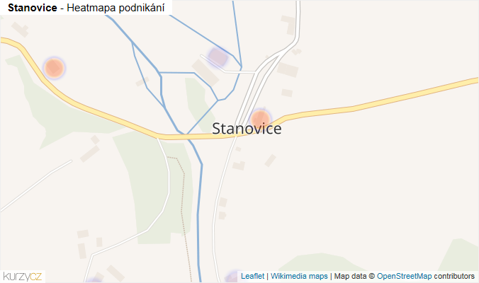 Mapa Stanovice - Firmy v části obce.