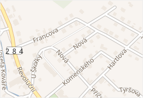 Nová v obci Stará Paka - mapa ulice