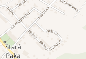 Tyršova v obci Stará Paka - mapa ulice