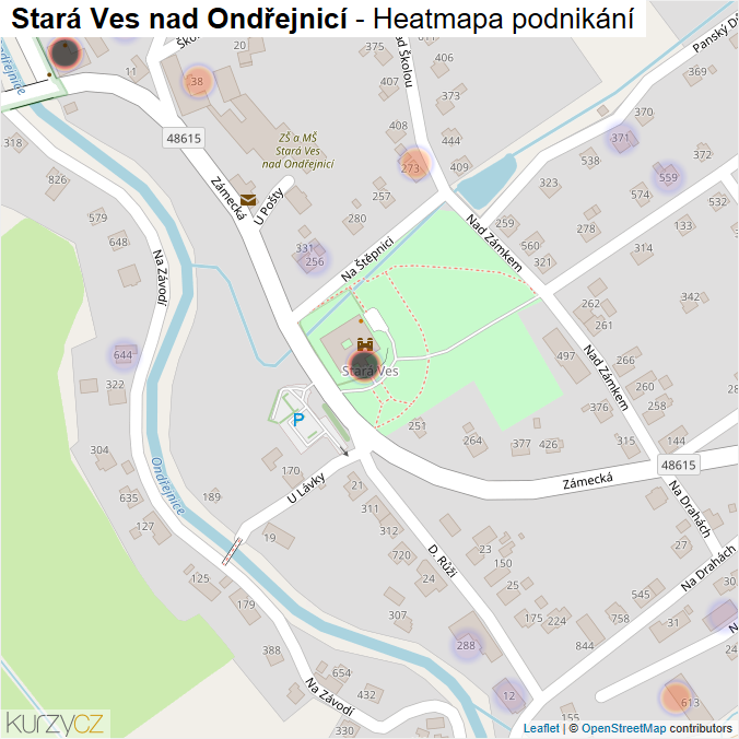 Mapa Stará Ves nad Ondřejnicí - Firmy v obci.