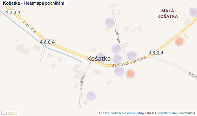 Mapa Košatka - Firmy v části obce.