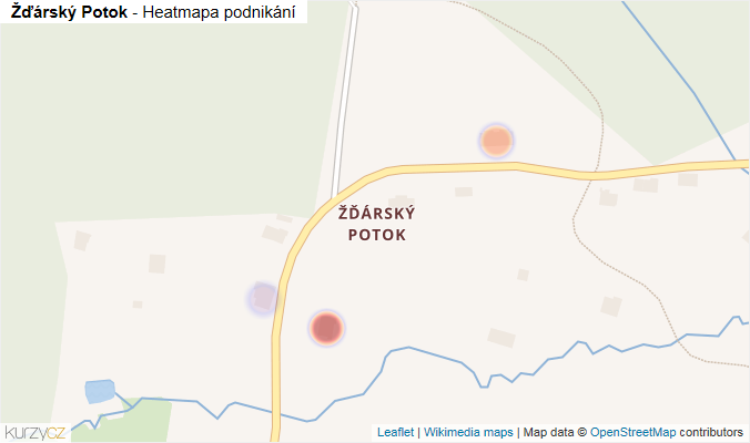Mapa Žďárský Potok - Firmy v části obce.