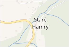 Staré Hamry v obci Staré Hamry - mapa části obce