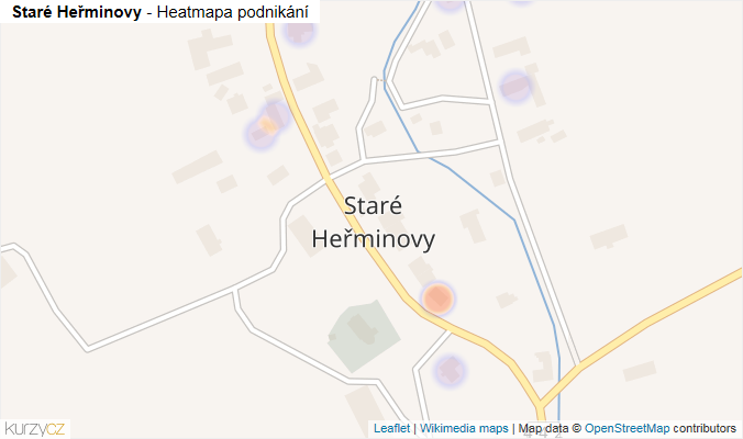 Mapa Staré Heřminovy - Firmy v části obce.