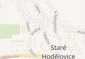 Obecní v obci Staré Hodějovice - mapa ulice