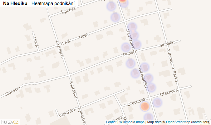 Mapa Na Hledíku - Firmy v ulici.