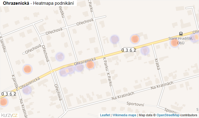 Mapa Ohrazenická - Firmy v ulici.