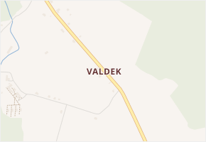 Valdek v obci Staré Křečany - mapa části obce