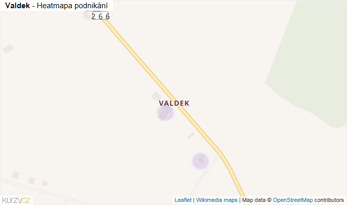 Mapa Valdek - Firmy v části obce.