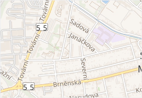 Mahenova v obci Staré Město - mapa ulice