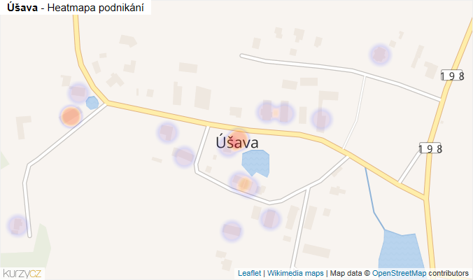 Mapa Úšava - Firmy v části obce.