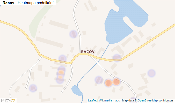 Mapa Racov - Firmy v části obce.