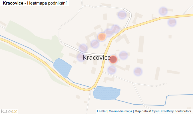 Mapa Kracovice - Firmy v části obce.